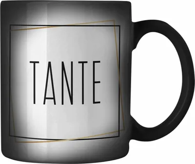 Produktbild von Trendation - Beste Tante Geschenk Farbwechsel Zauber-Tasse Tante Geschenkidee Du Wirst Tante (Schwarz)