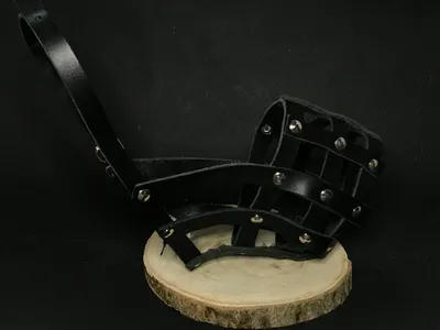 Produktbild von Palkar-Maulkorb aus Leder für Hunde in Größe. 6 40cm x 11cm schwarz