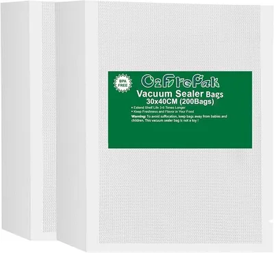 Immagine prodotto di 200 sacchetti per sottovuoto, dimensioni 30x40 cm, senza BPA, adatti per alimenti e per la cottura sottovuoto