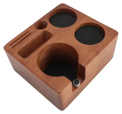 Kaffeestampfstation aus Walnussholz für 58 mm Siebträger