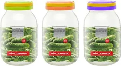 Obrázok produktu pre Słój do ogórków z zakrętką 3 litry Flor
