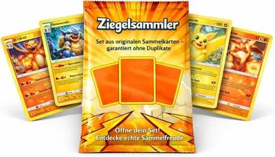 Produktbild von Sammelkarten Set Deutsch – 50 Originale Karten mit Holo und Reverse Holo – Keine Duplikate – TCG Sammlerbox – kompatibel mit Pokemon Karten – Geschenk