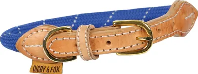 Obrázek produktu pro Digby & Fox - Obojek pro psy, reflexní, kožený ER1781 (XL - Výstřih: 56 cm-63 cm) (Námořnická modrá)