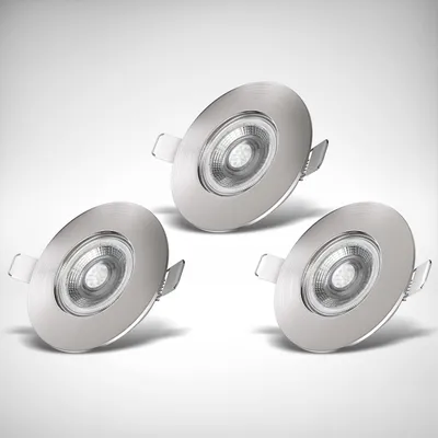 Produktbild von B.K.Licht - 3er Set LED Bad Einbaustrahler 230V dimmbar, flach, warmweiß, LED Sp