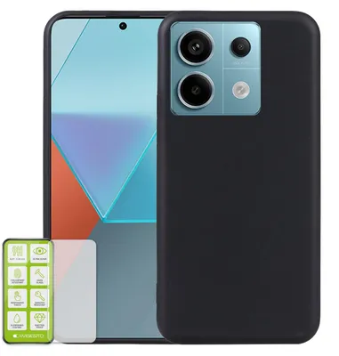Obrázek produktu pro Pro Xiaomi Redmi Note 13 silikonové pouzdro TPU černé 0,26 H9 skleněné pouzdro na mobilní telefon ochrana