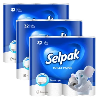 Produktbild von SELPAK Klopapier 3-lagig, 100% Zellulose, 96 St., Mixed color, STD