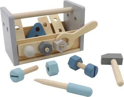 Image de Boîte à outils en bois portable, 17dlg.