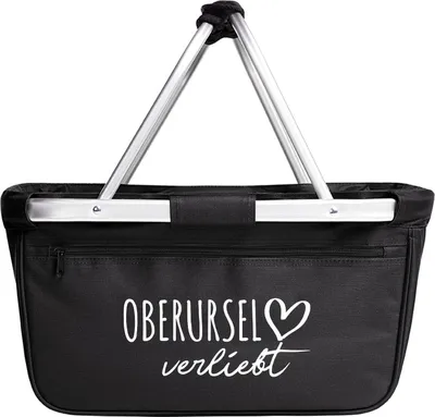 Produktbild von Huuraa Einkaufskorb Oberursel (Taunus) verliebt 20 Liter Black faltbarer Tragekorb Geschenkidee