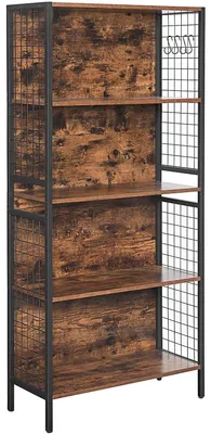 Obrázok produktu pre Knižnica – Vintageový drevený skrinek – Úložný priestor – 74 x 30 x 155 cm