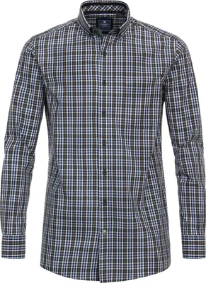 Produktbild von REDMOND Herren Freizeithemd Langarm Button-Down Comfort Grün kariert XXL