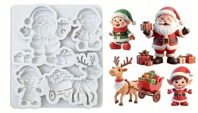 Produktbild von Silikonform für Gussfiguren mit Weihnachts-Motiven