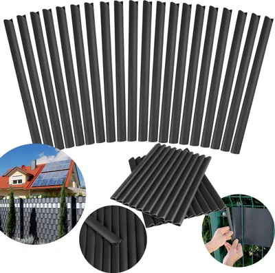 Produktbild von Befestigungsclips für Zaunfolie, Befestigungsklammern für Sichtschutzstreifen 19cm, 20St. SCHWARZ