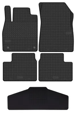Productafbeelding van Rubberen automatten + tunnelmat voor Nissan Micra K13 2010-2016 (hatchback) – 5-delig, zwart, op maat – Wielganizator SolidTread