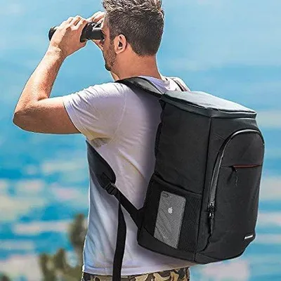 Image de Sac isotherme de pique-nique, grande capacité, sac isotherme, sac isotherme de voyage, sac isotherme pour le transport des aliments, pliable, noir