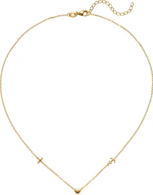 Produktbild von Collier Halskette Glaube Liebe Hoffnung 925 Sterling Silber gold vergoldet 43 cm