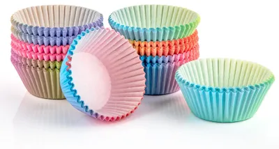 Productafbeelding van Papieren muffinvormpjes - 325 stuks - Bakvormpjes voor cupcakes en muffins - In verschillende kleuren