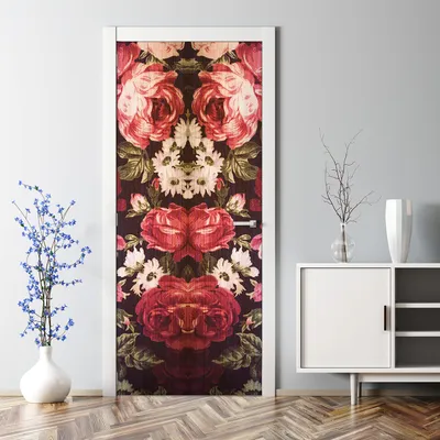 Produktbild von Dekorative Klebefolie selbstklebend Tapete Türposter dekoration Vintage Blumen 70 x 200 cm
