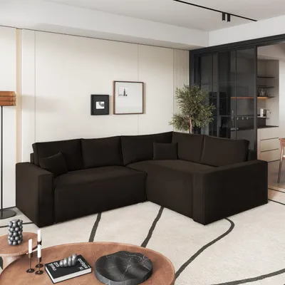 Produktbild von Masseno Ecksofa ERONIS R-S mit Schlaffunktion L-Form, Sofa mit Bettkasten, Wohnzimmersofa, Couch, Soffa, Bettsofa, Couchgarnitur- Braun, MONOLITH 29