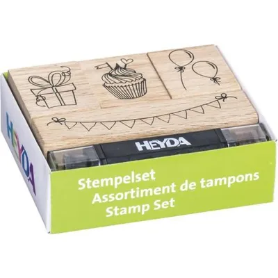 Produktbild von Heyda 204888497 Stempel-Set "Party" 8 x 6 x 3 cm