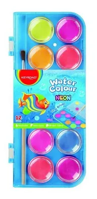 Obrázok produktu pre Neónové vodové farby so štetcom 12 farieb