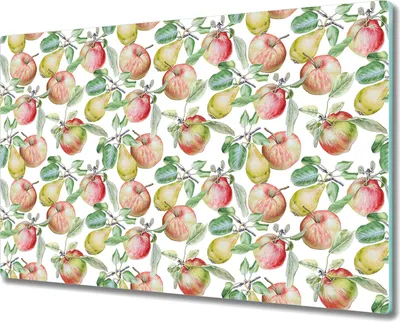 Produktbild von Glas-Herdabdeckplatte Glaskeramikfeldabdeckung Spritzschutz - 80x52 cm - Äpfel Birnen Früchte