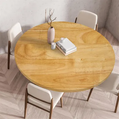 Immagine prodotto di Tovaglia rotonda, diametro 130 cm, elegante, con motivo in rilievo, lavabile, elasticizzata, antiscivolo, facile da pulire, in poliestere