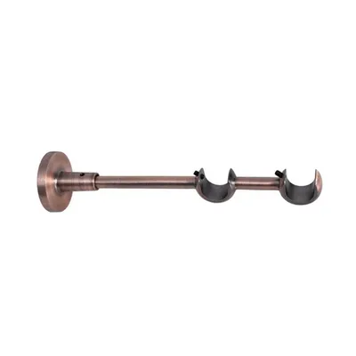 Produktbild von MDEKOR Wandträger 2-läufig Kupfer R Wandhalter mit Metallmontageplatte für Gardinenstange 19 mm Abstand kürzbar