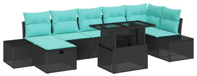 Image de Ensemble de canapés de jardin vidaXL, 8 pièces, en polyrotin