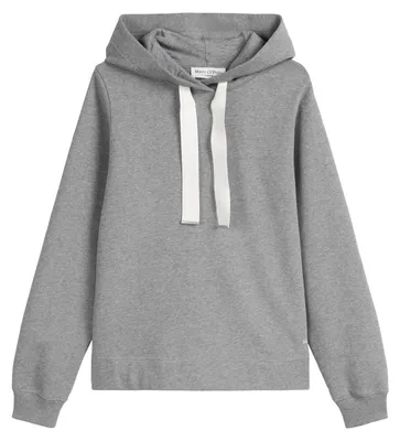 Produktbild von Marc OߴPolo Damen Hoodie aus Baumwolle mit Breiten Kordeln, Grau (Light Grey