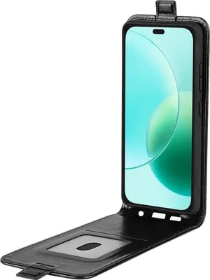 Produktbild von Für Honor 400 Lite Vertikale Textur Kunstleder Flip Schutz Tasche Hülle Schwarz