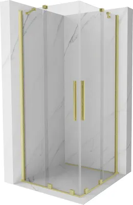 Produktbild von Mexen Velar Duo Duschabtrennung 100x100 cm Gold gebürstet