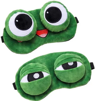 Imagen del producto de 2 antifaces para dormir con forma de rana, divertidos y con diseño de dibujos animados para proteger los ojos