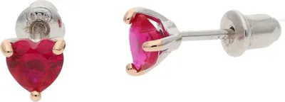 Produktbild von Mabina Silber Herz Ohrstecker 563181 Rosa Zirkonia