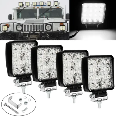 Obrázok produktu pre Jopassy LED pracovné svetlo 48W LED svetlomet obdĺžnik IP67 Vodotesné 12V 24V pre nákladné vozidlá, offroad, SUV, ATV, spätné svetlo traktora 4 kusy