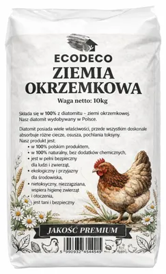 Produktbild von Ecodeco Kieselgur Diatomeenerde 10 Kg Für Hühnerstall, Einstreu Und Tierhaltung – Mineralischer Feuchtigkeitsbinder, Geruchlos