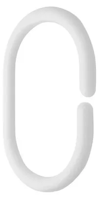 Produktbild von Aqualine Duschvorhangringe 12 St., Kunststoff, weiß
