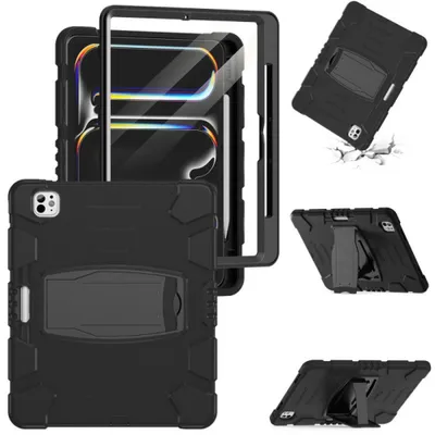 Image de Coque pour iPad Pro 11 Pouces (2022/2021/2020/2018) Protection Intégrale Antichoc Rigide Robuste avec Support - Noir