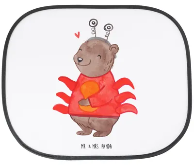 Produktbild von Mr. & Mrs. Panda Hitzeschutz Auto Krebs Astrologie - Weiß - Geschenk, Sternzeichen, Sonnenschutz, Tierkreiszeichen, saugnapf, Fürs, Geburtstagsgeschenk, Autoscheibe