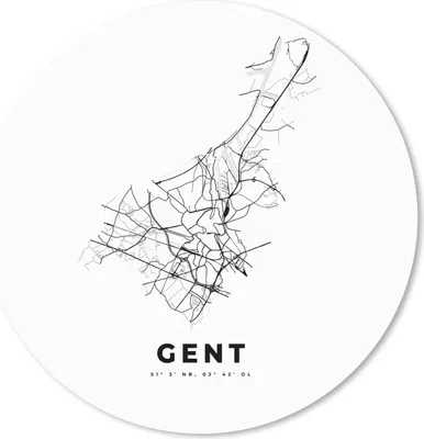 Produktbild von MuchoWow® Mauspad Mousepad Karte - Gent - Belgien - Schwarz und weiß - Stadtplan 20x20 cm - Mousepads - Maus Mat - Pad - Mausunterlage - Schreibtischmatte