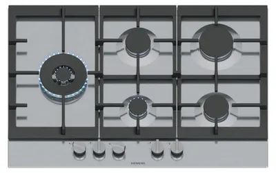 Immagine prodotto di Piano cottura a gas da 75 cm con 5 fuochi, 12500 w, acciaio inox Siemens EC7A5SI90