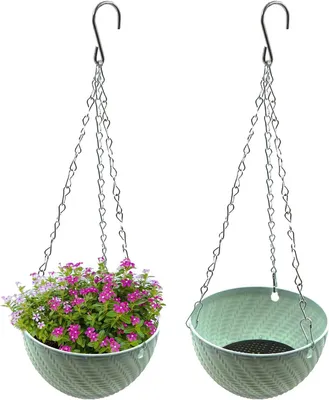 Produktbild von Hängende Blumentöpfe – 2er-Set, Hängepflanzgefäß, Hängeblumenkorb, Wandblumentopf für drinnen und draußen, 15 cm Durchmesser, Blau