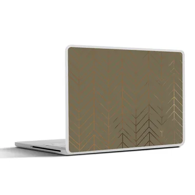 Produktbild von MuchoWow® Laptop Aufkleber Sticker Cover Muster - Linie - Gold - Grün 40x30 cm - Laptop Dekoration - Selbstklebend