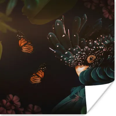 Produktbild von MuchoWow® Poster Schmetterlinge - Pflanzen - Dschungel 30x30 cm - Wandposter - Printing