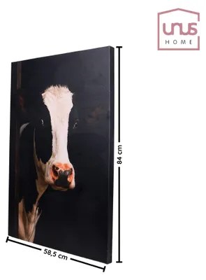 Produktbild von UNUS Leinwand Wandbild Wanddeko Tierportrait Kuh groß bespannter Keilrahmen