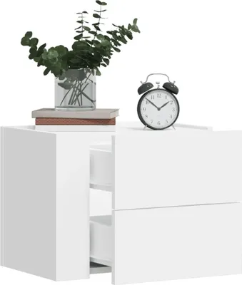 Obrázek produktu pro vidaXL Nástěnné noční stolky 2 ks. Bílé 45x30x35 cm