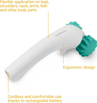 Obrázok produktu pre Medisana HM 630, masáž, Univerzálne, Modrá farba vody, Biela, Ergonomický, Batérie, 85 mm