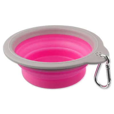 Obrázek produktu pro Cestovní miska DOG FANTASY skládací růžová S 1 ks
