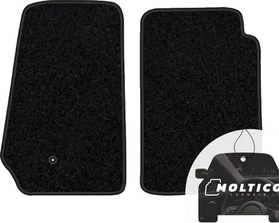Produktbild von moto-MOLTICO Vorne Fußmatten Auto Velours Autoteppiche Schwarz Automatten Set 2-teilig passend für Jeep Grand Cherokee 2011-2021