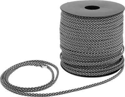 Produktbild von 50m, 4mm dick, 7-strängiges Paracord, Rettungsseil, Zeltleine, Campingseil, Outdoor-Armband-Weaving, Silber Schwarz
