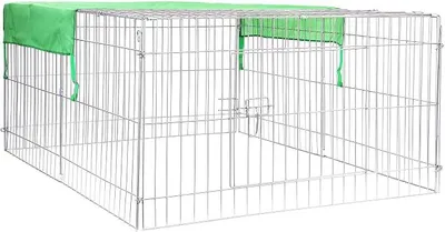 Productafbeelding van Ren voor kleine huisdieren, 144 x 116 x 58 cm, stabiel en veilig renhek met zonbescherming en 1 opening